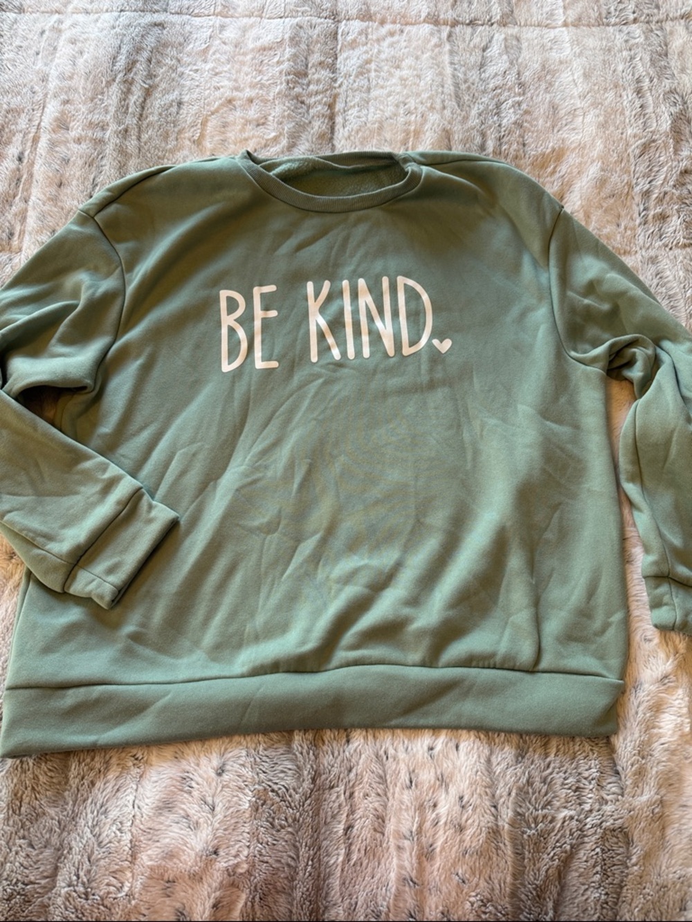 SHEIN Be Kind |Sage Green Boxy Sweatshirt